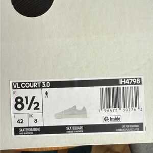 Adidas VL Court 3.0 Men's White Sneakers NWT